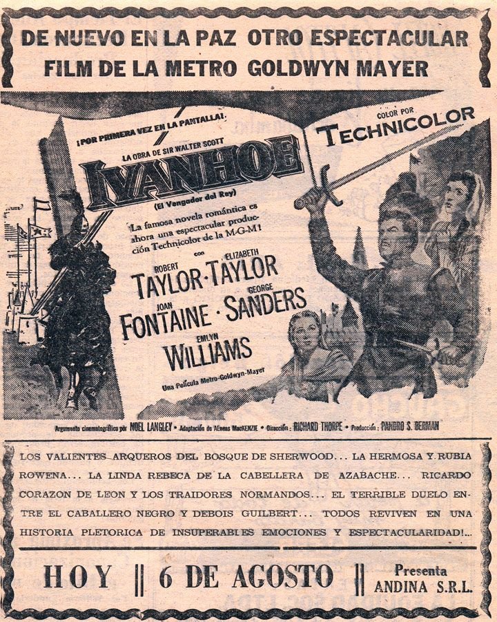 Estreno de Ivanhoe 1961