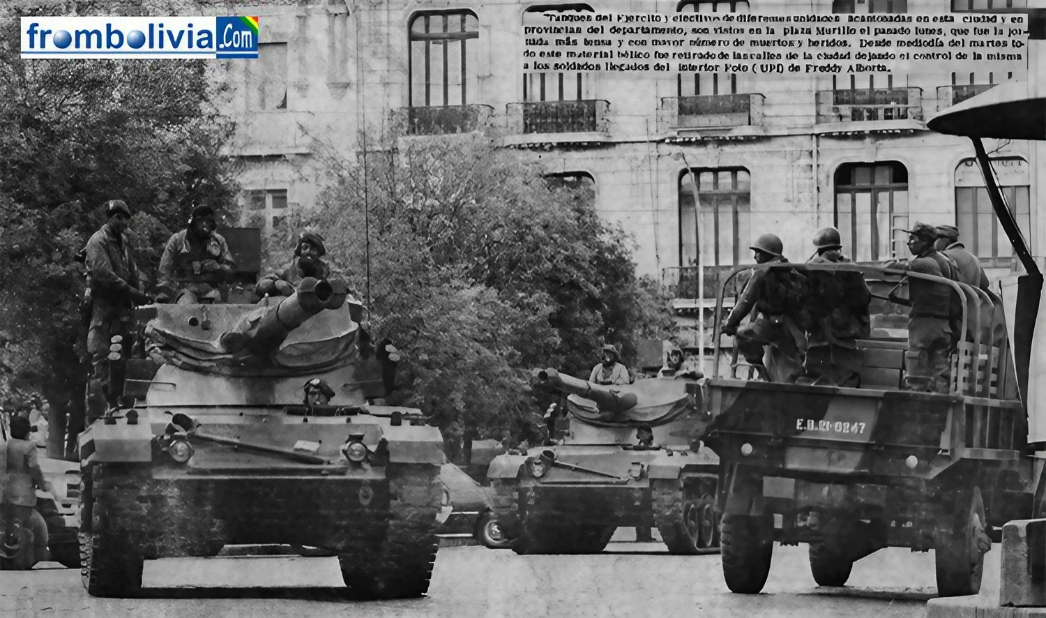 Tanques resguardan Palacio de Gobierno en 1979