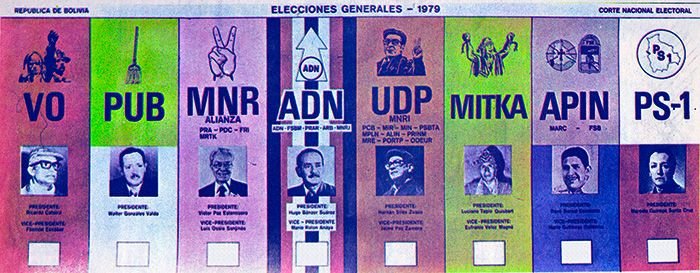 Papeleta de sufragio en las elecciones generales de 1979