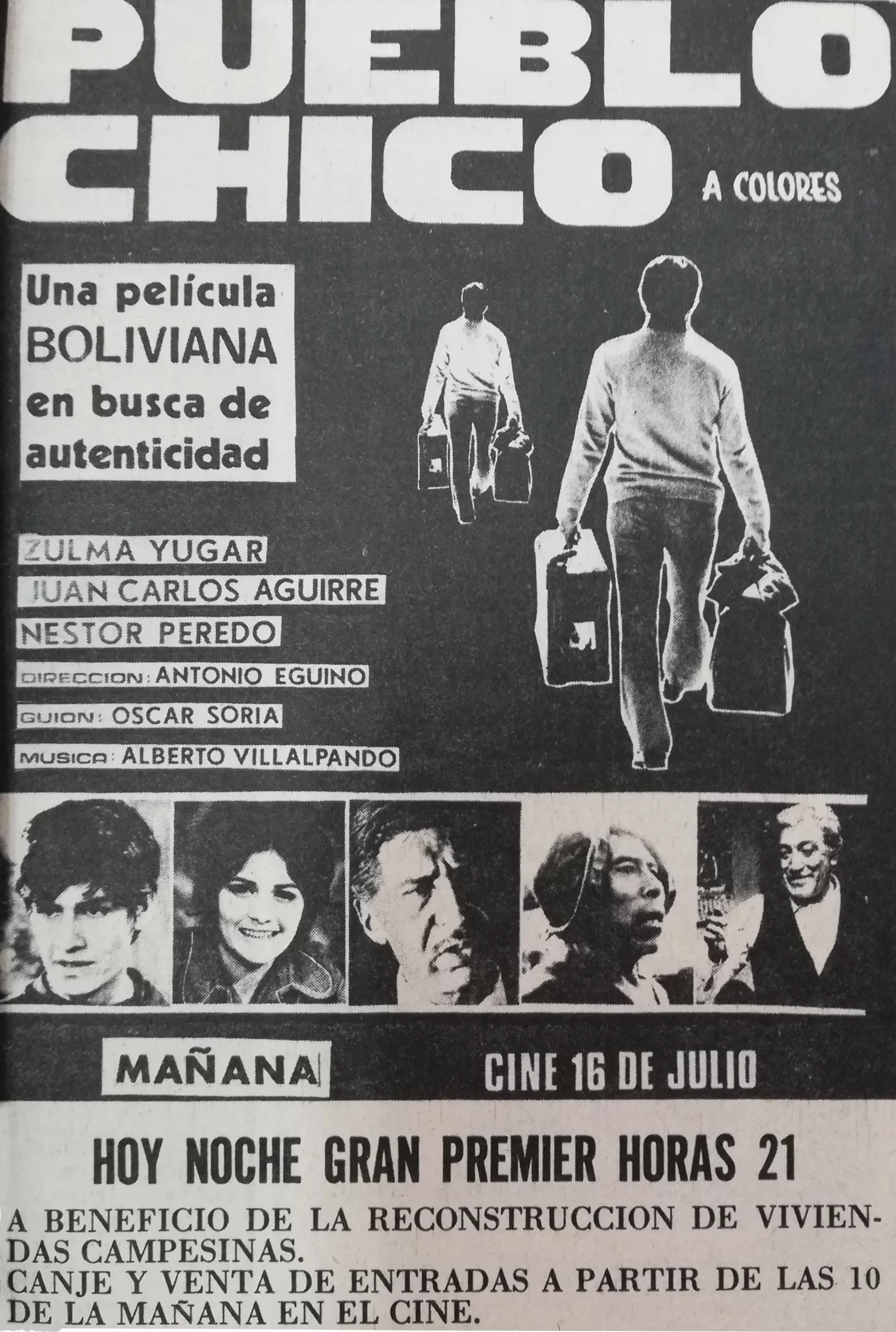 Pueblo Chico, anuncio de la premier y estreno (7 de marzo 1974)