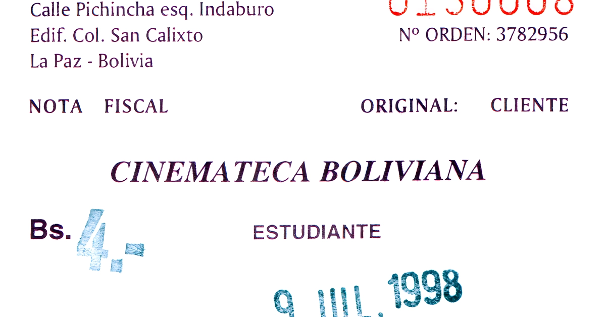 Cinemateca (Ticket de ingreso 1998)