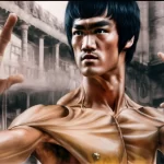 Bruce Lee en Operación Dragón (Imagen generada por AI)