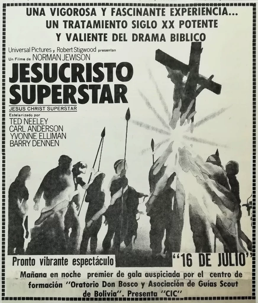 Jesus Christ Superstar, anuncio del estreno en 1974